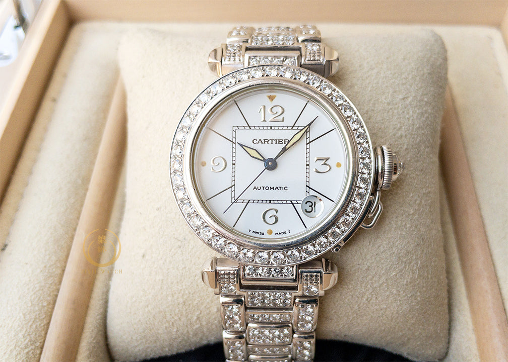Cartier Pasha Date Diamonds WG