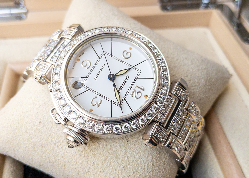 Cartier Pasha Date Diamonds WG