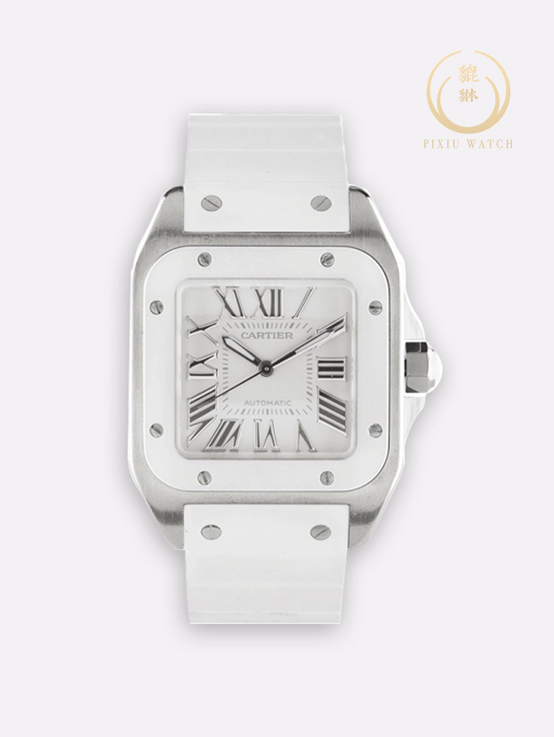 Cartier Santos 2878 White Rubber