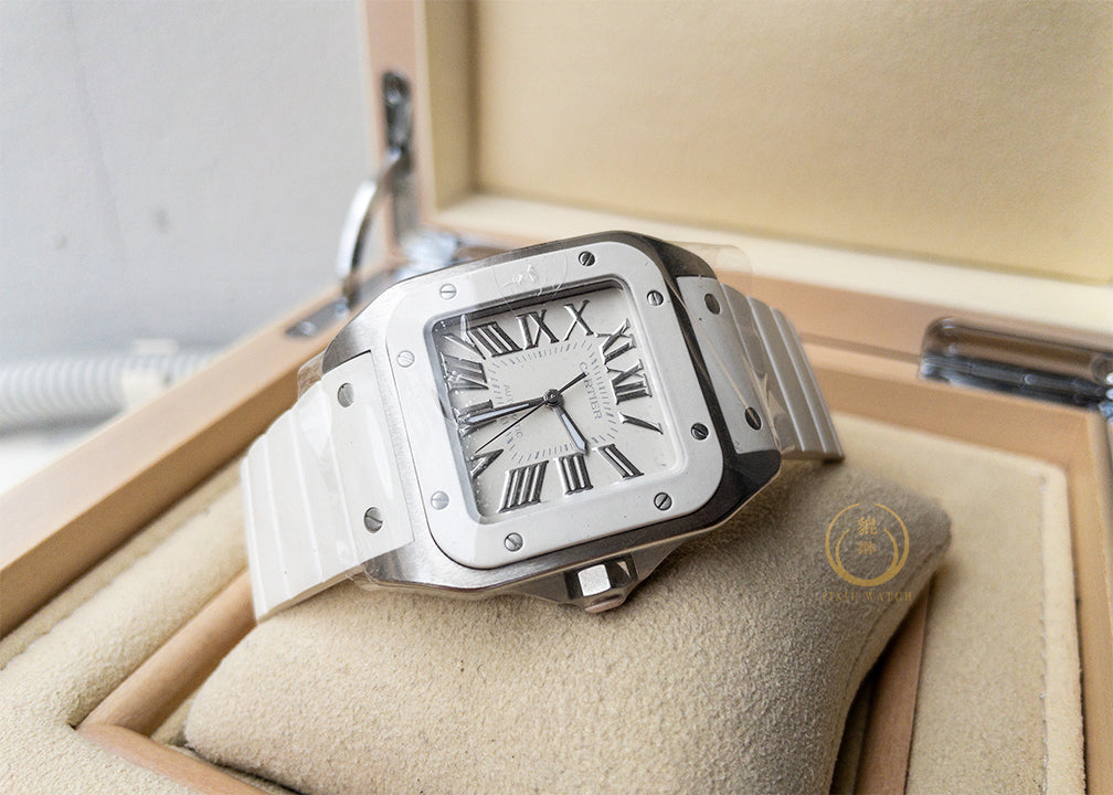 Cartier Santos 2878 White Rubber