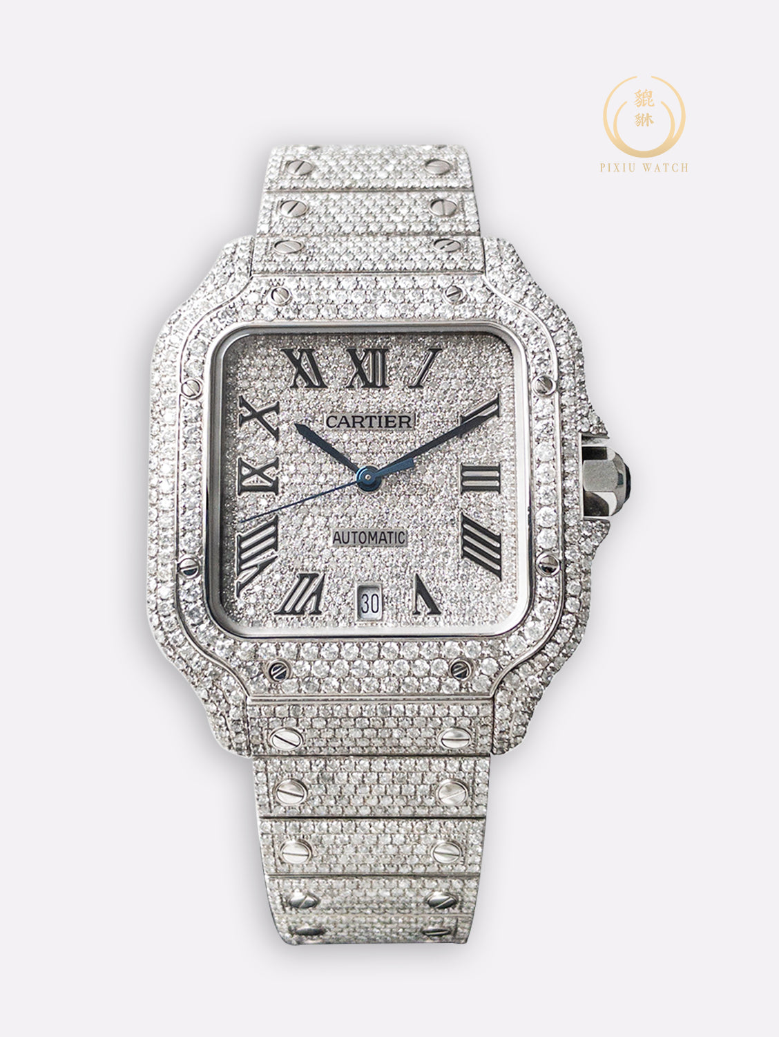Cartier Santos 4072 Full Diamonds