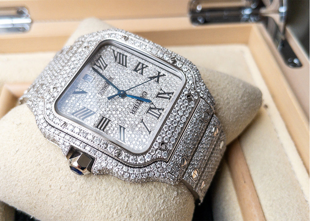 Cartier Santos 4072 Full Diamonds