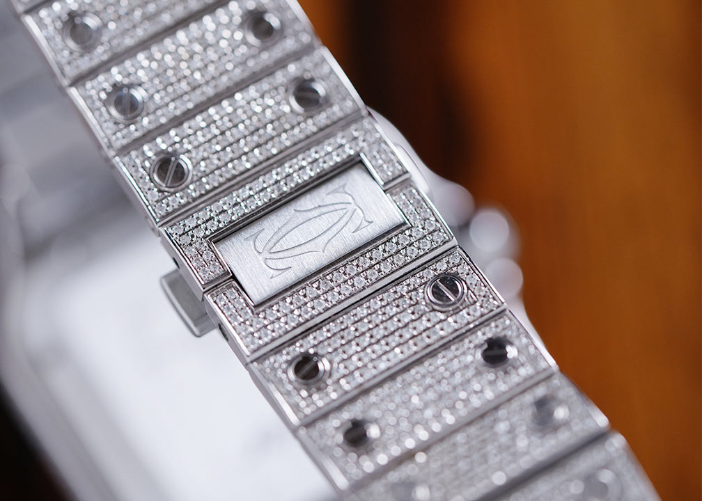 Cartier Santos 4072 Steel After Diamonds