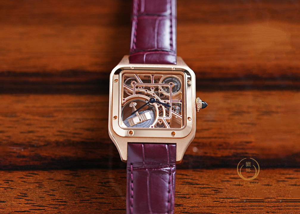 Cartier Santos Dumont Skeleton 4467 Rose Gold