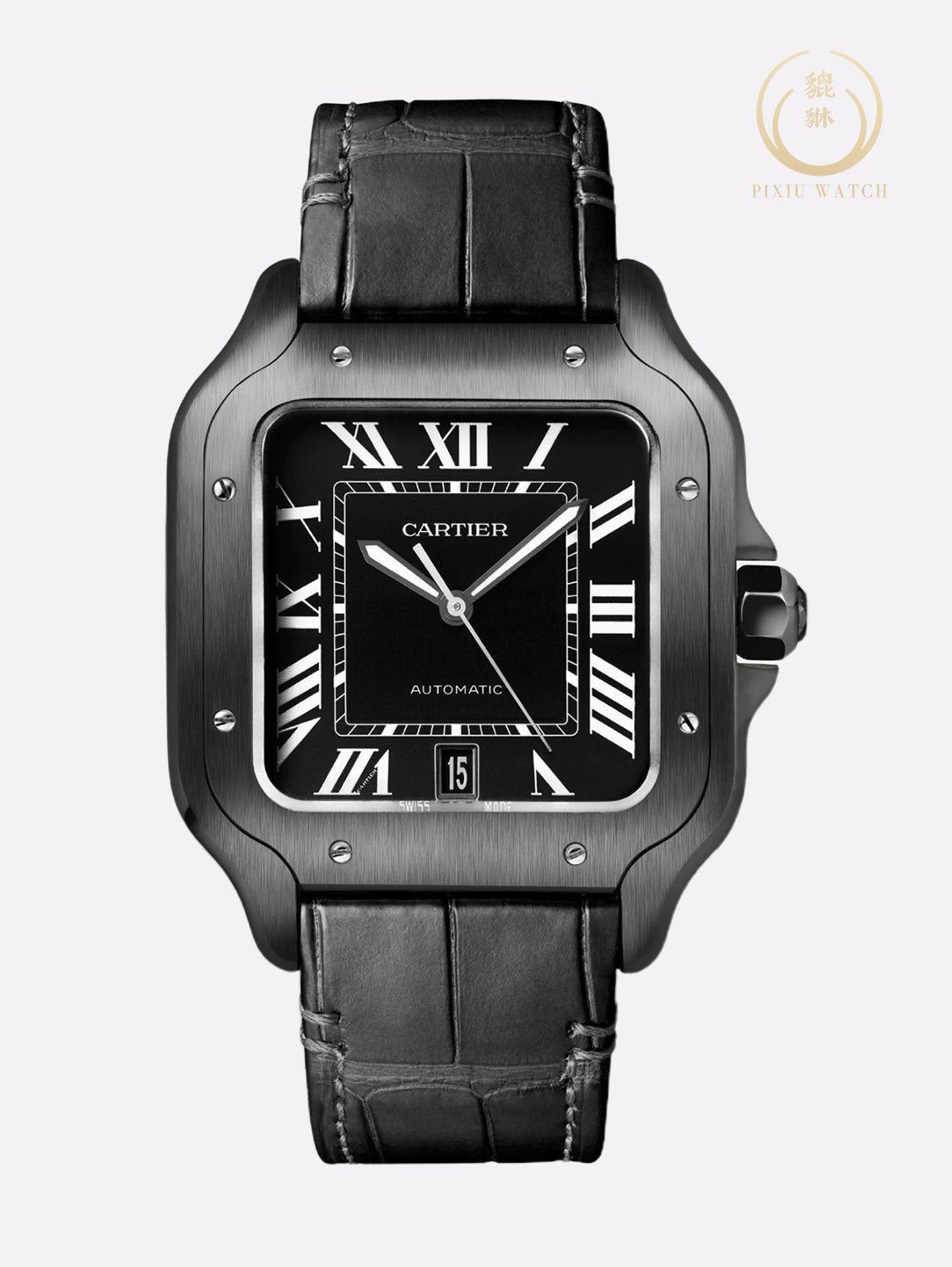 Cartier Santos Large Model Black Steel