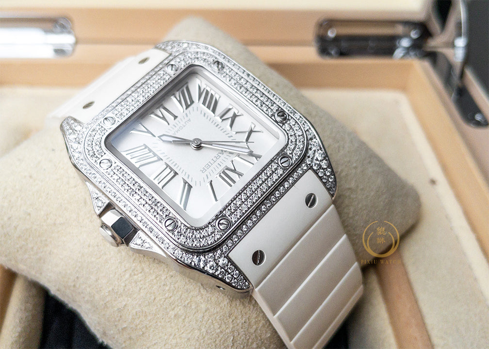 Cartier Santos White Rubber