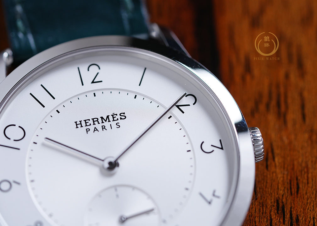 Hermes Slim Large Model Silver Dial