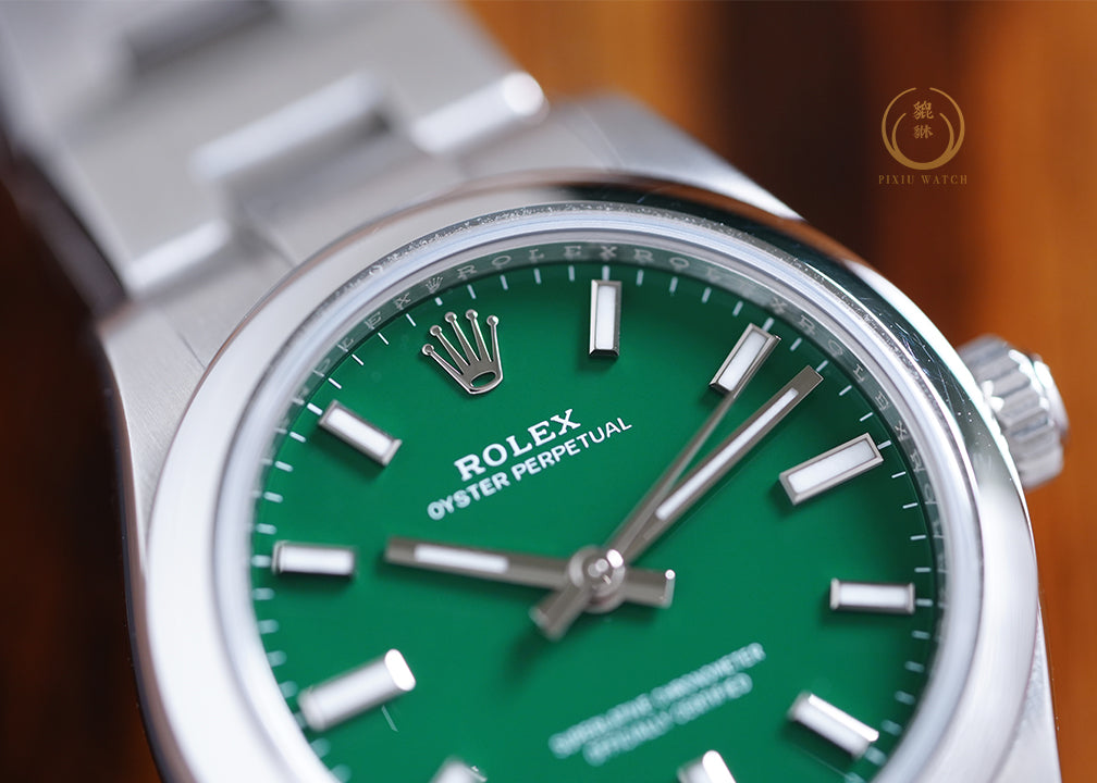Rolex OP 31 Green Dial Oyster Steel