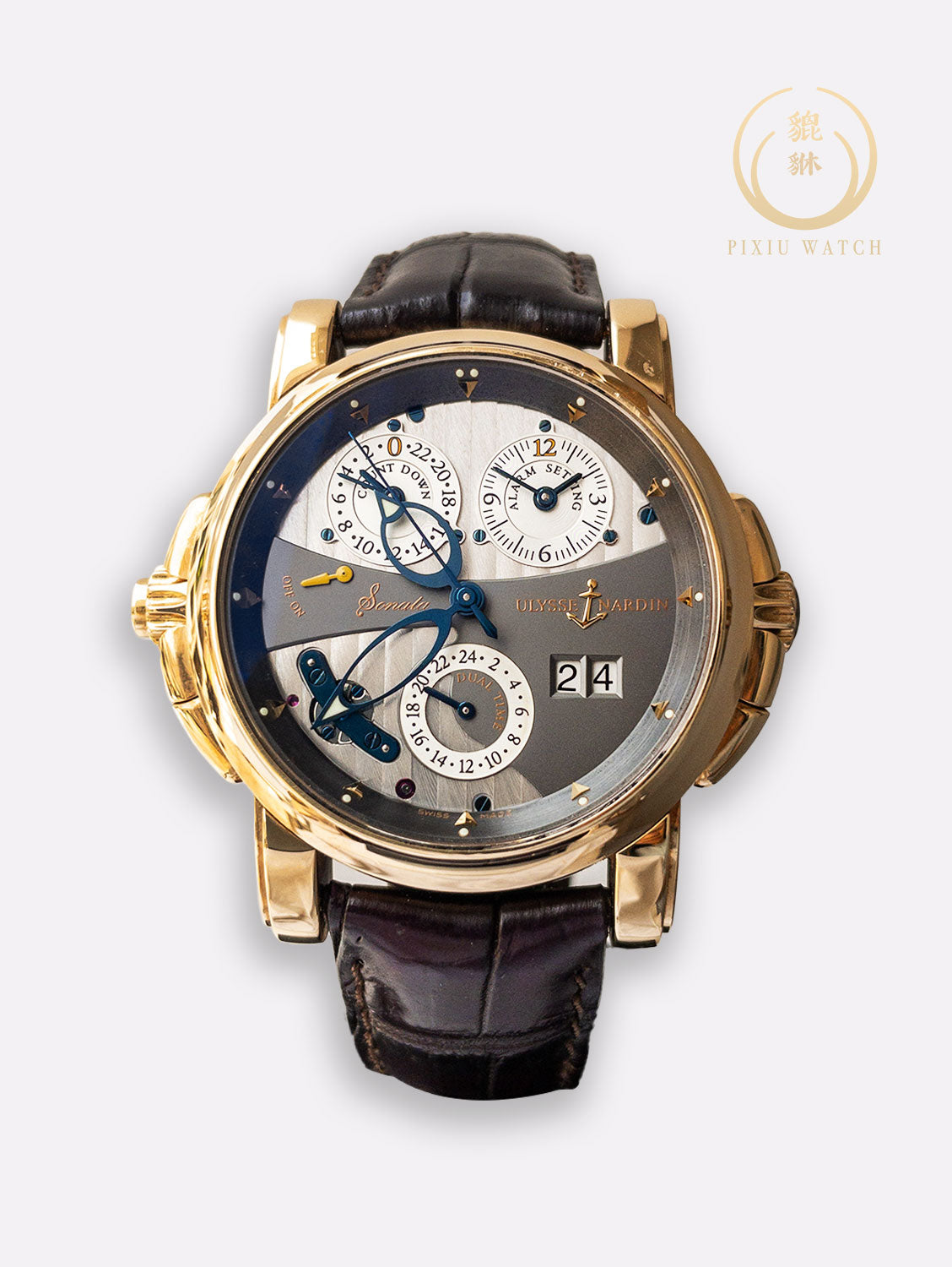 UN Sonata Gong Dual Time Rose Gold