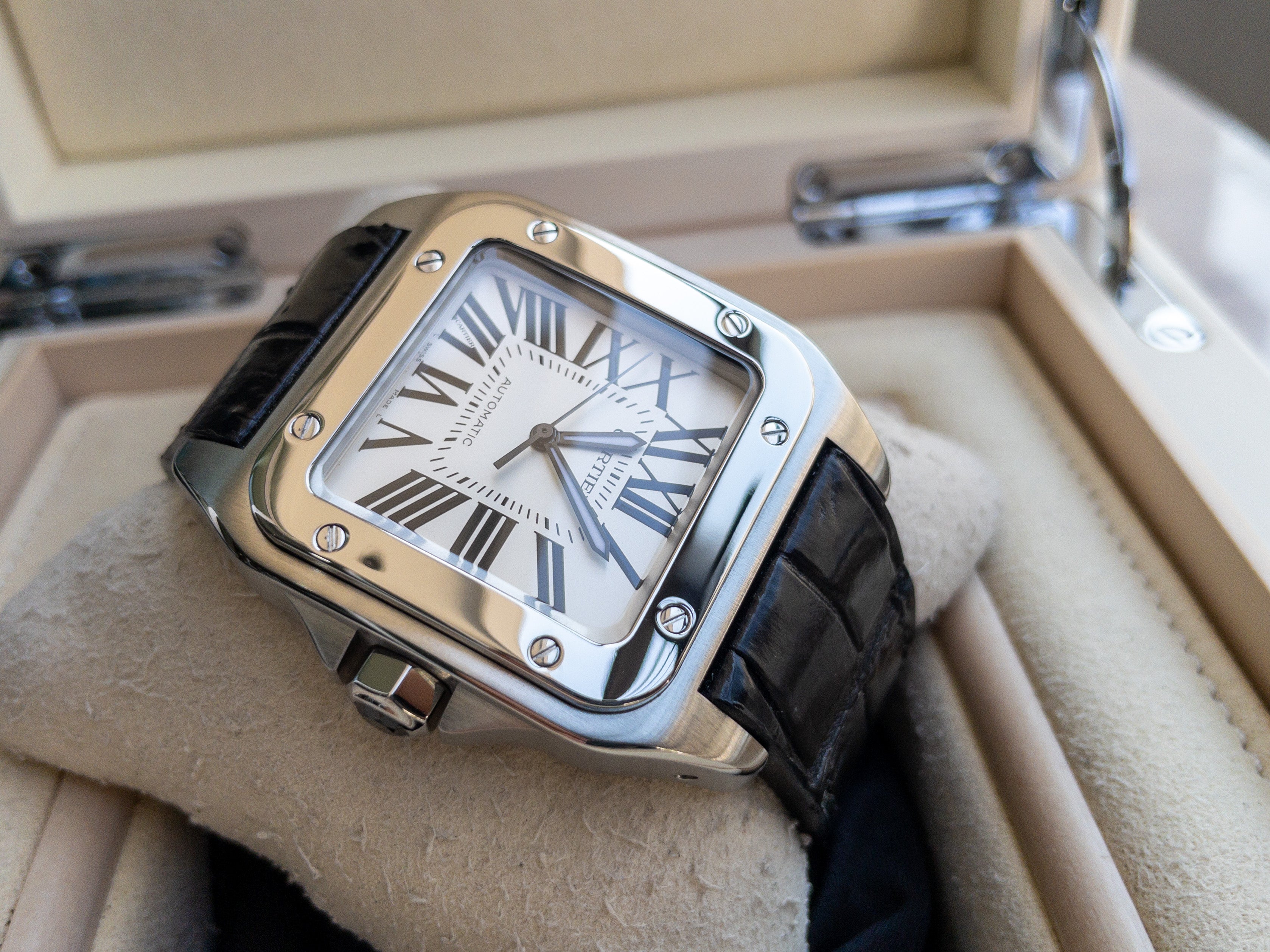 Cartier Santos 100 XL 2656 Steel White Dial