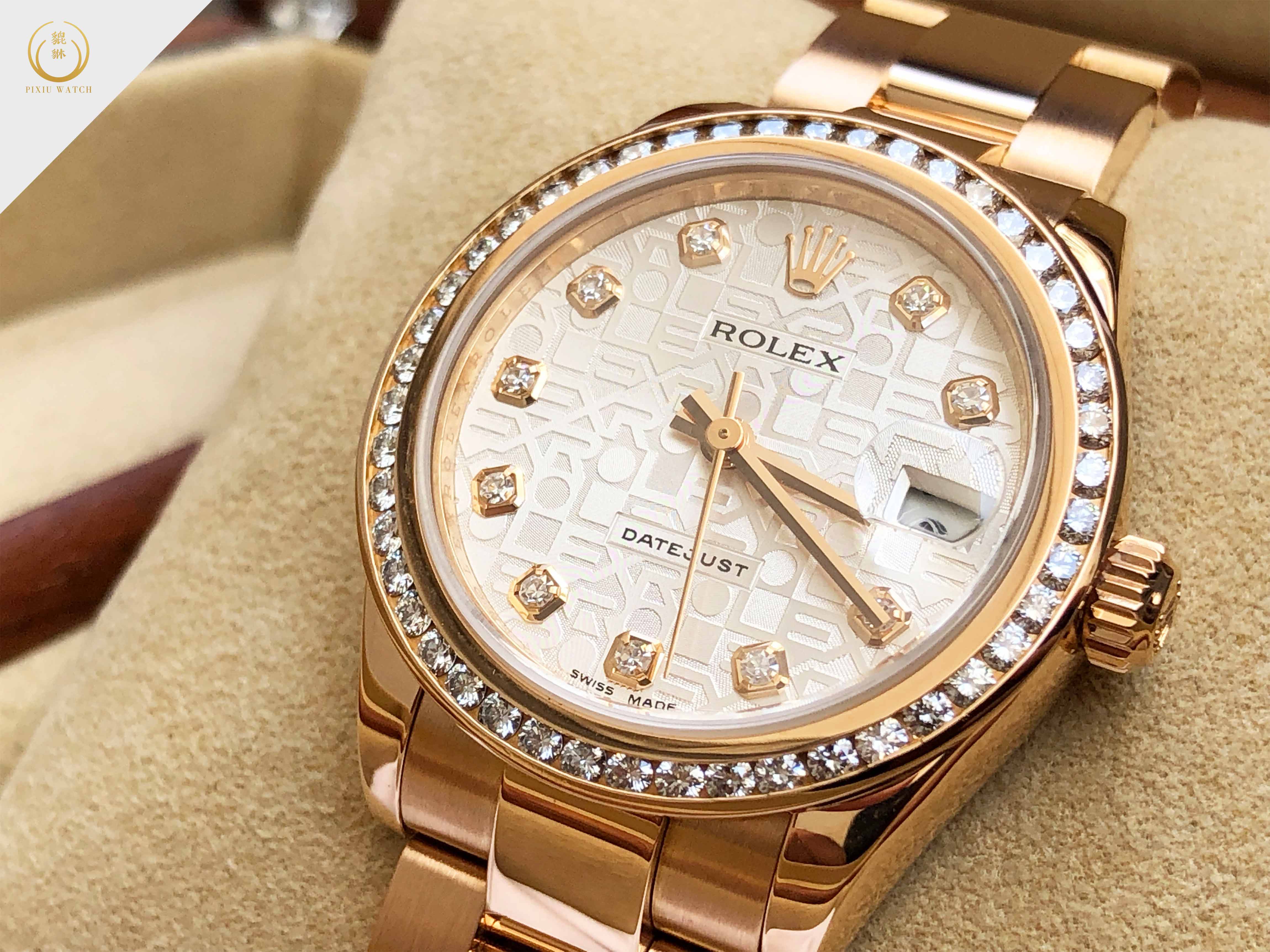Rolex Datejust 18K Full Rose Gold Diamond