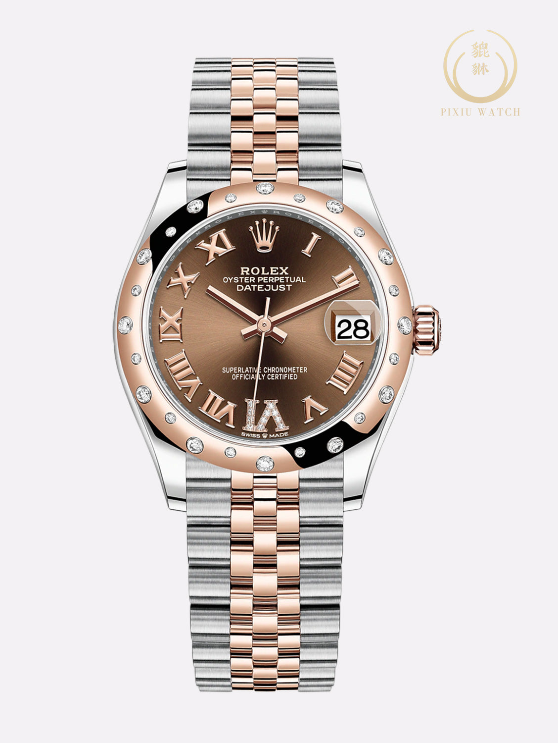 Rolex Datejust Two Tone Rolesor Everose VI Diamond Chocolate