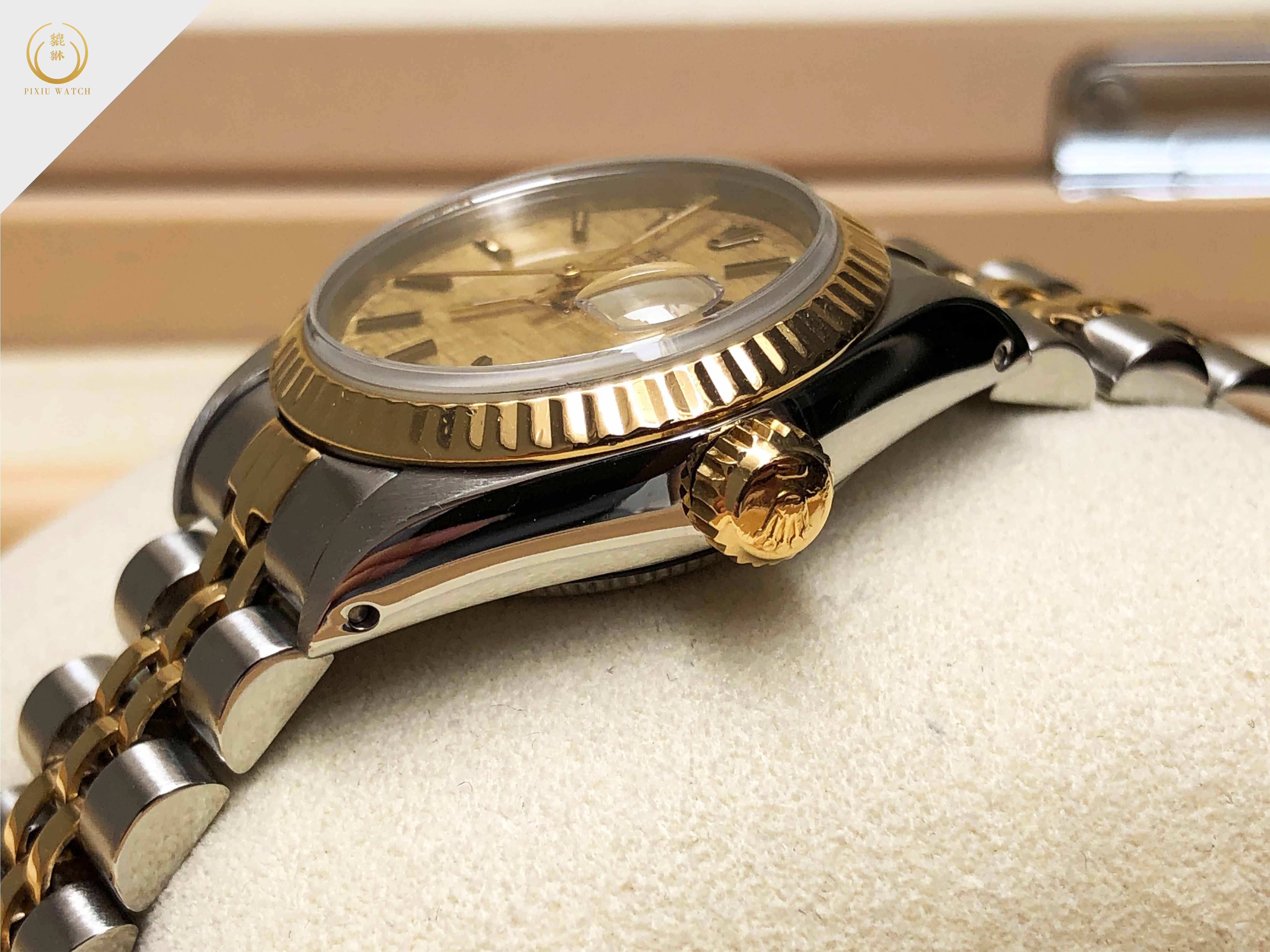 Rolex Oyster Perpetual Lady Date Two Tone Linen Dial