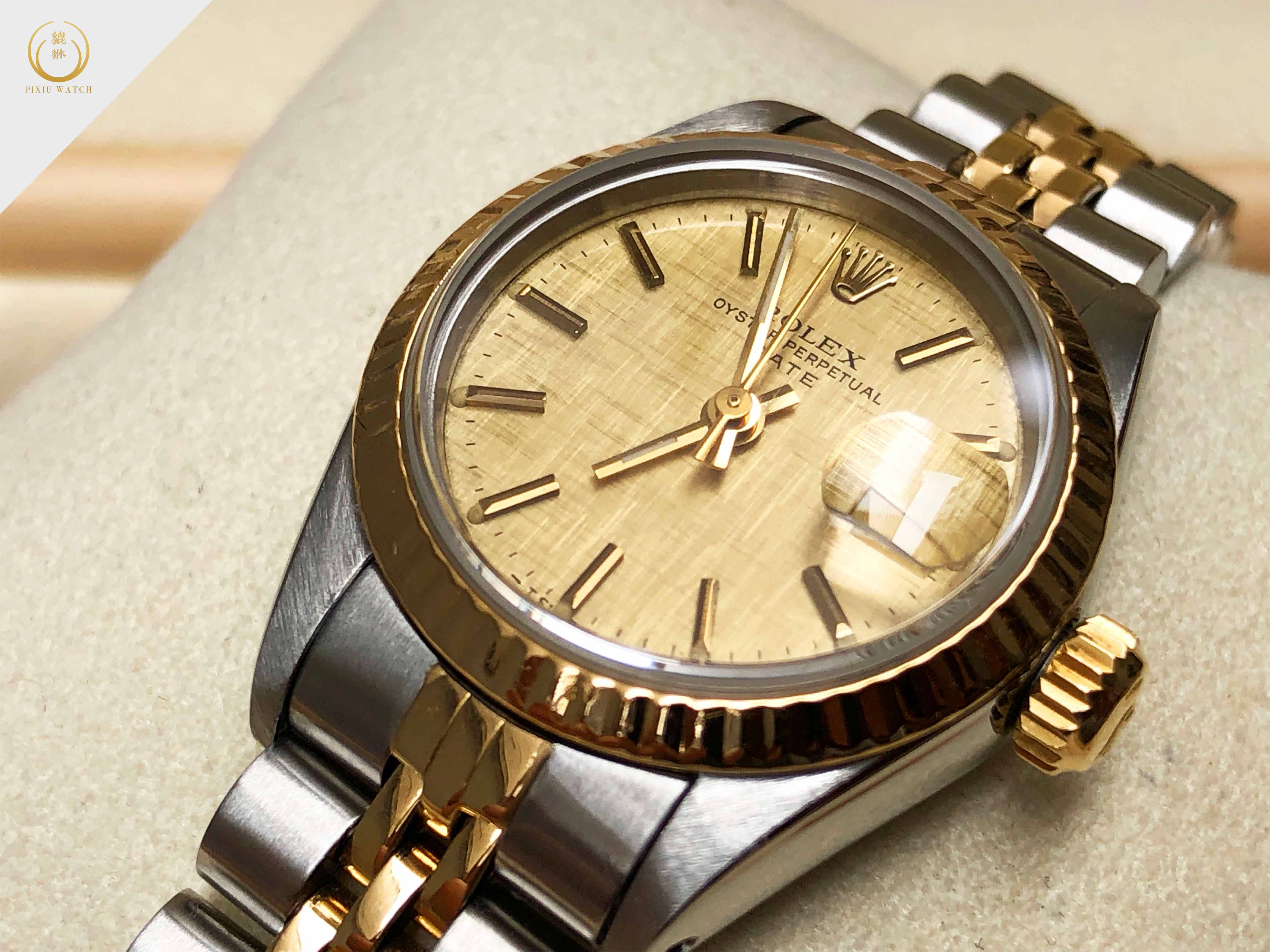 Rolex Oyster Perpetual Lady Date Two Tone Linen Dial