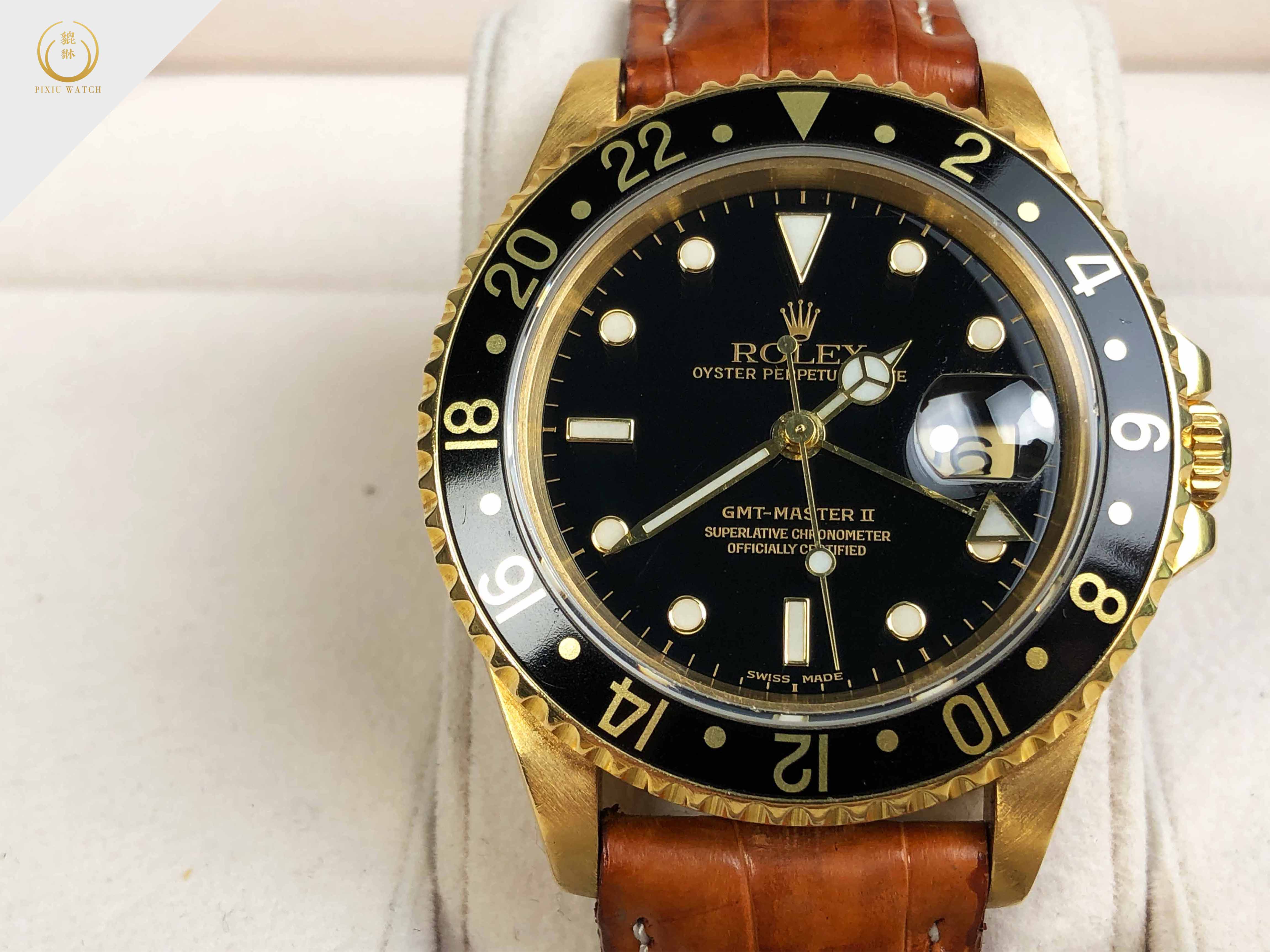 Rolex Vintage GMT-MASTER II 18K Yellow Gold (16718)