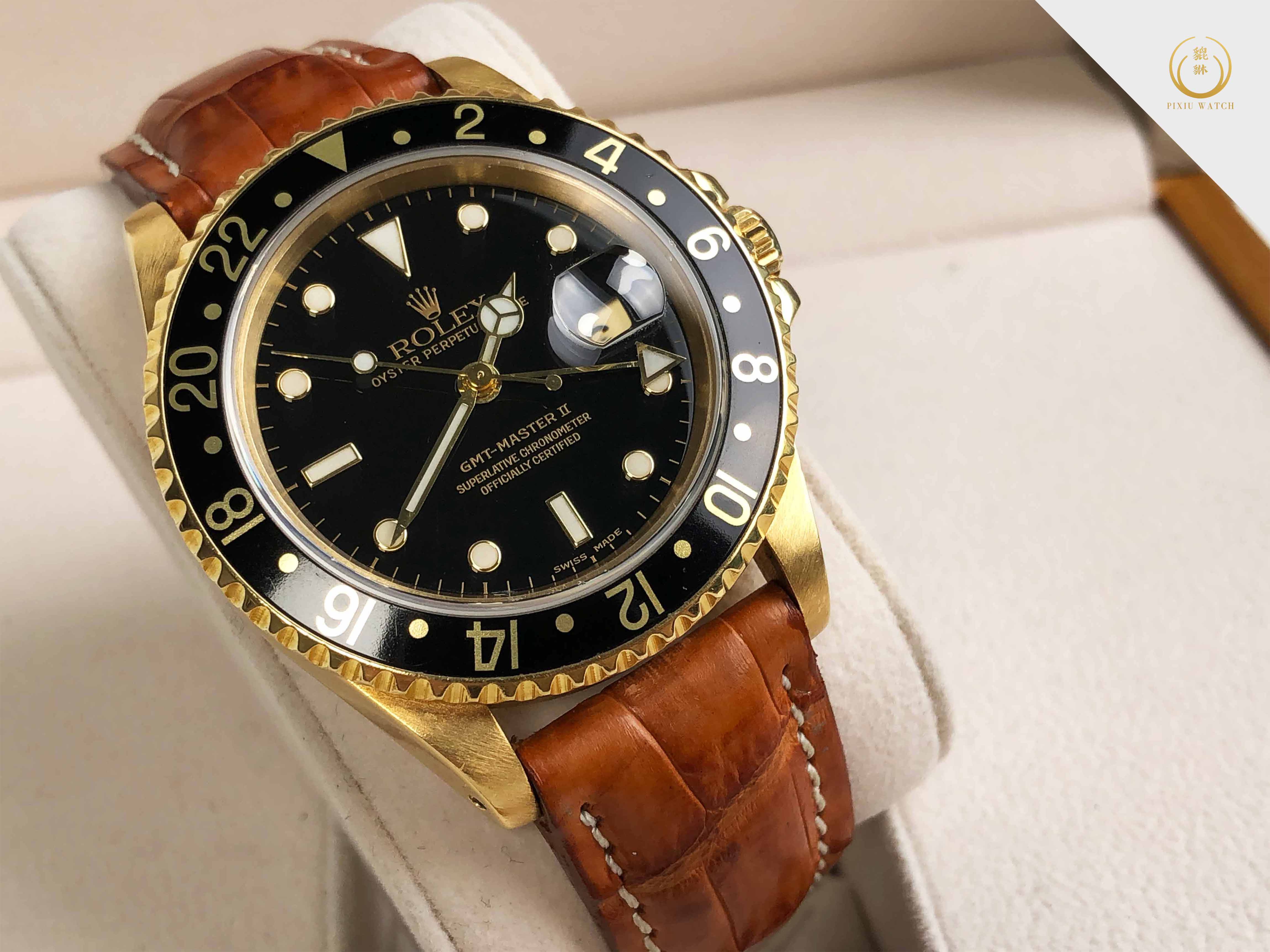 Rolex Vintage GMT-MASTER II 18K Yellow Gold (16718)