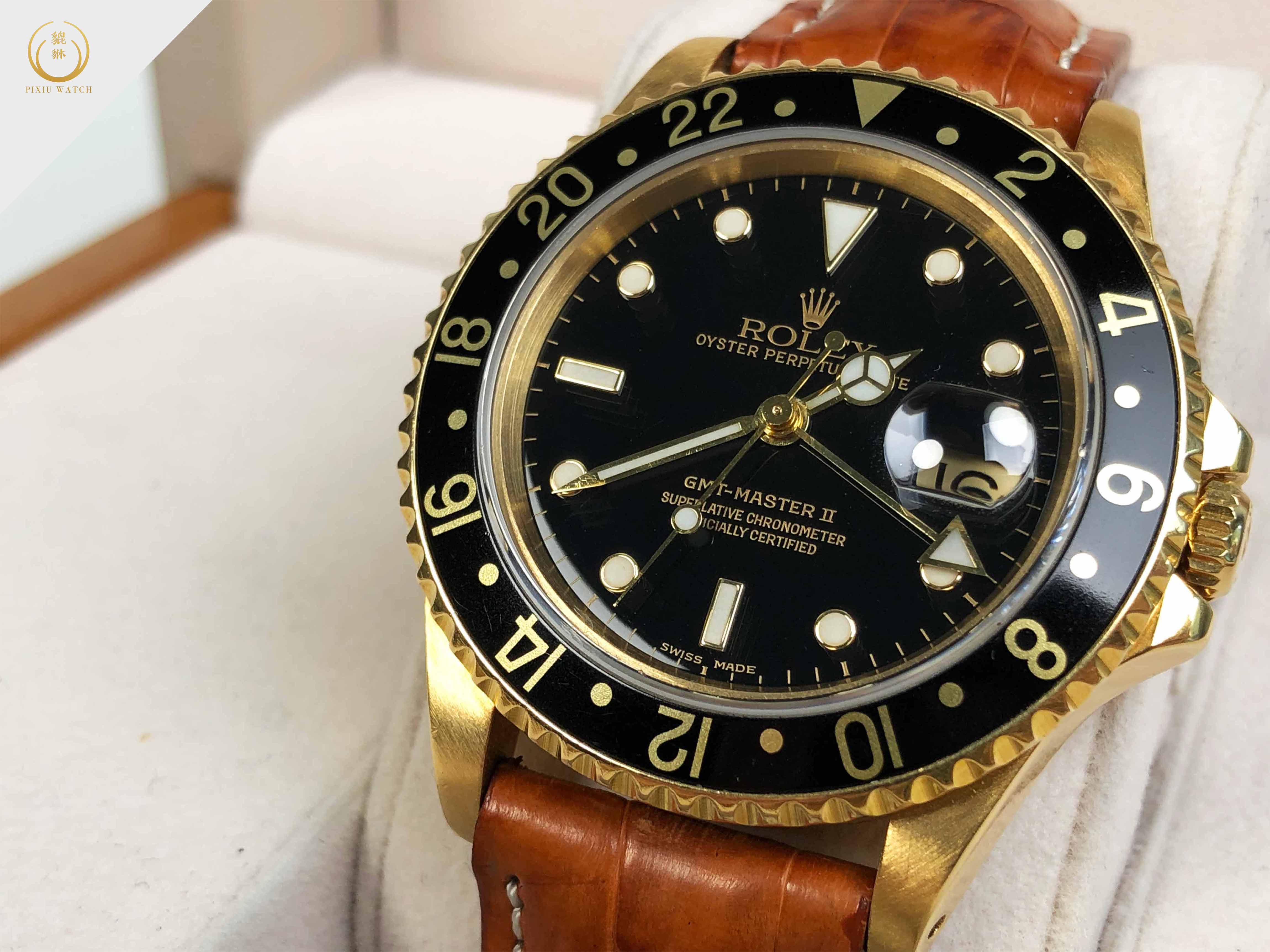Rolex Vintage GMT-MASTER II 18K Yellow Gold (16718)