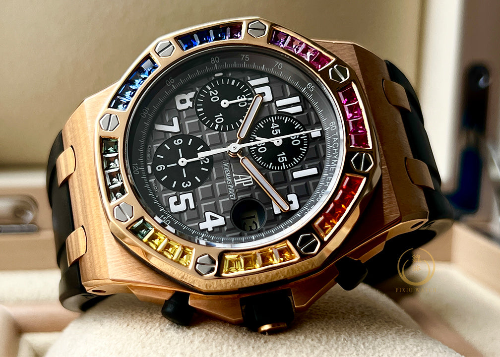Audemars Piguet ROO 25940 Rubber Clad Pink Gold Rainbow
