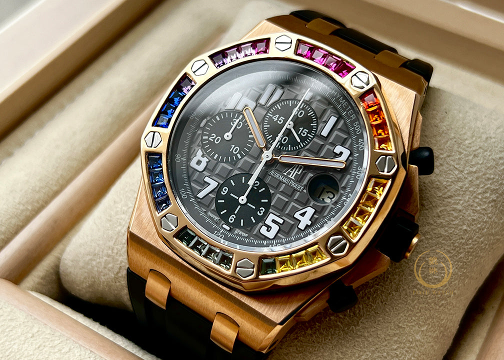 Audemars Piguet ROO 25940 Rubber Clad Pink Gold Rainbow