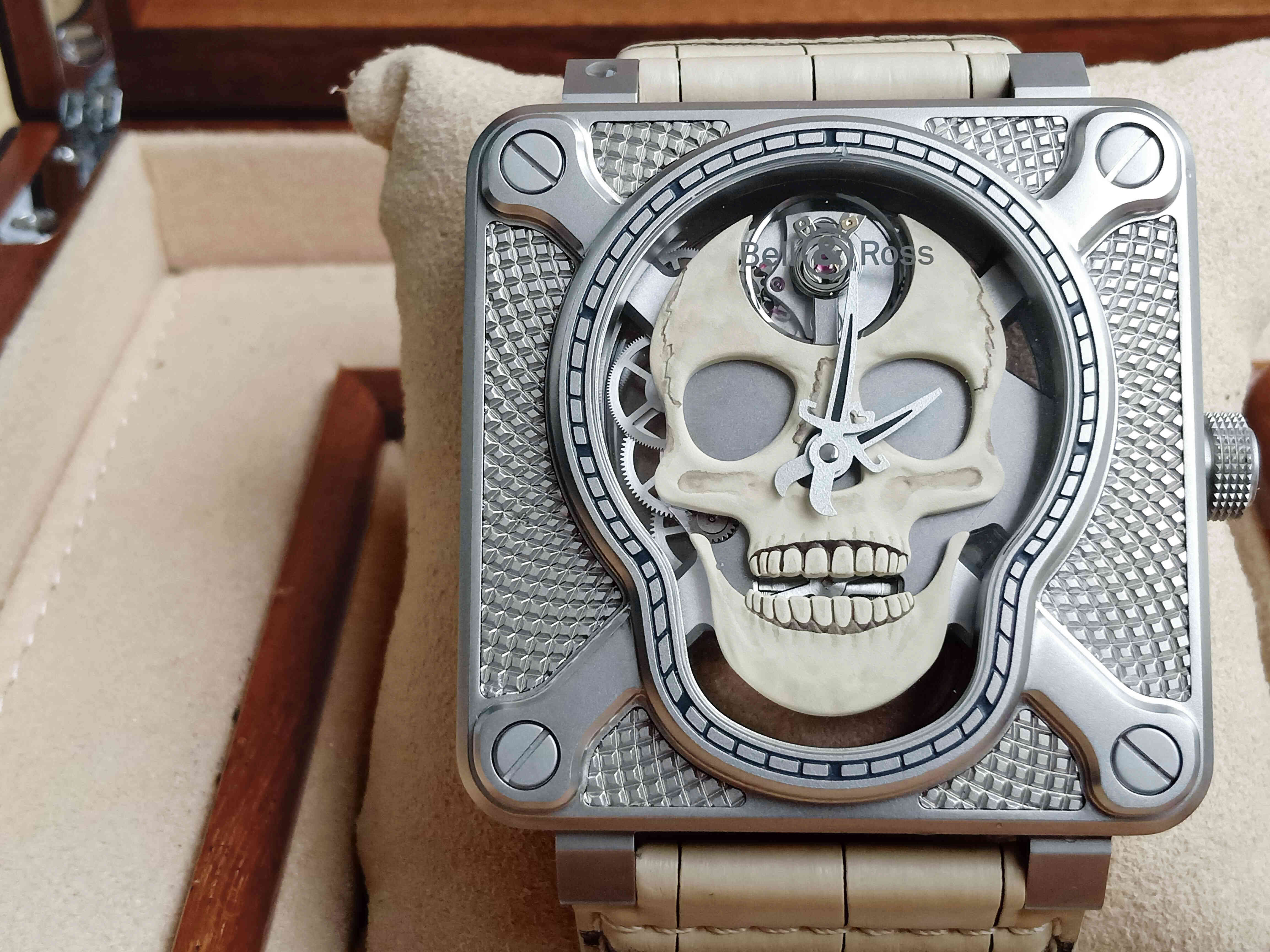 Bell & Ross BR 01 Laughing Skull White