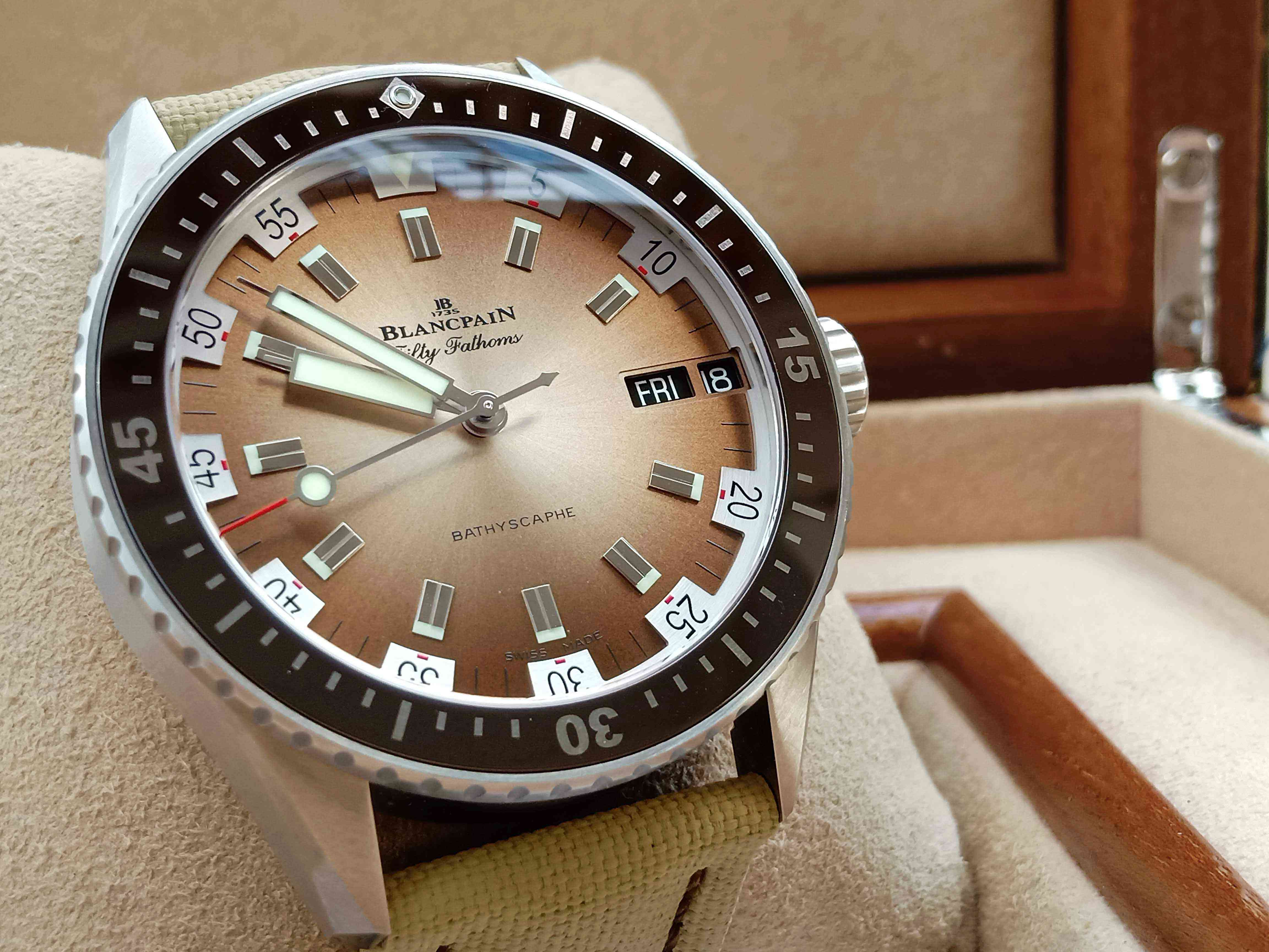 Blancpain Fifty Fathoms Bathyscaphe Day Date Desert Edition