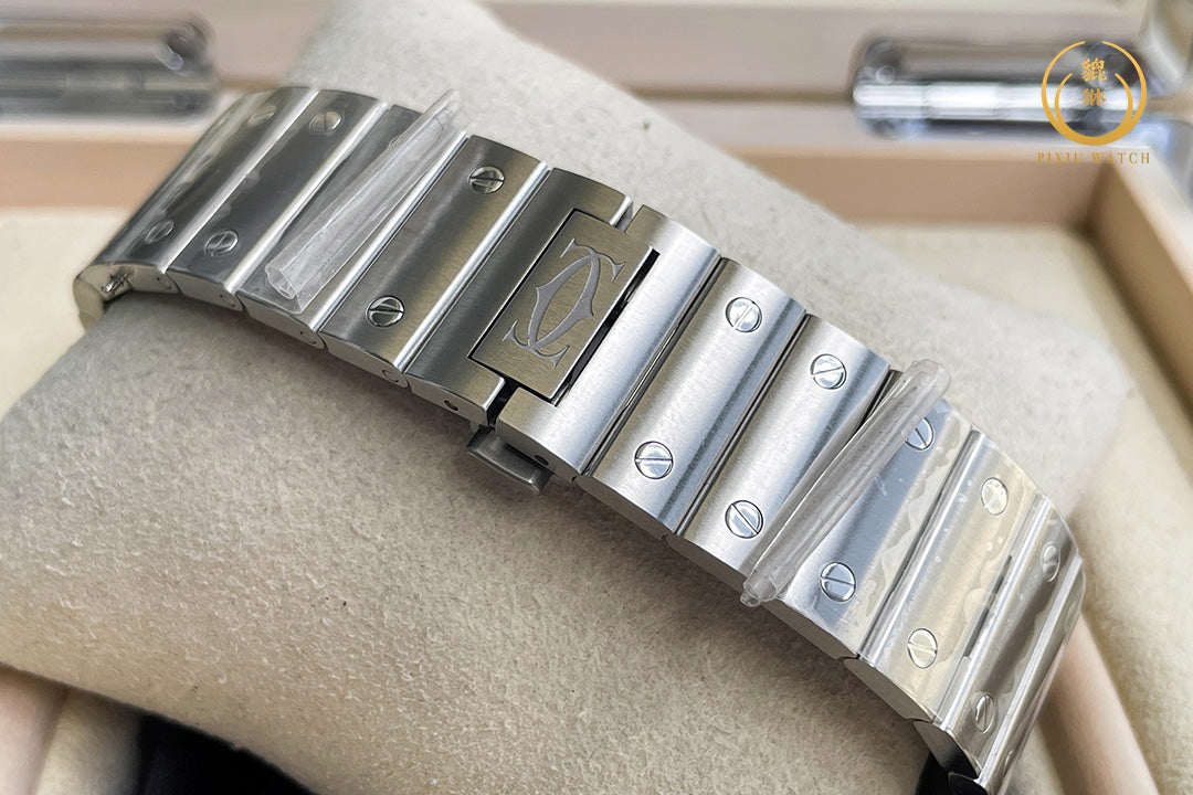 Cartier Santos Steel Blue Bezel