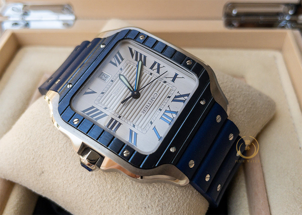 Cartier Santos Large Model Blue