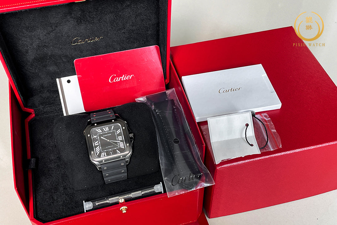 Cartier Santos Large Model Black Steel