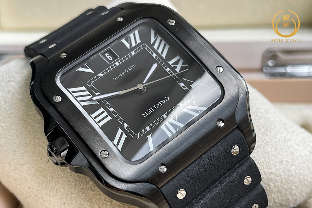 Cartier Santos Large Model Black Steel