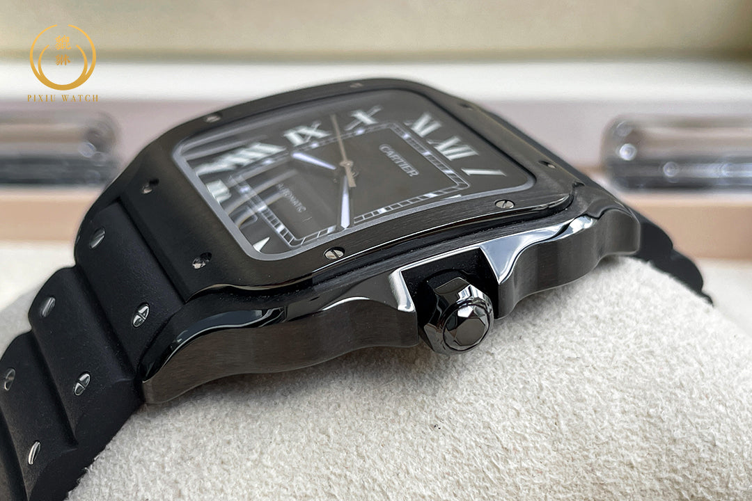 Cartier Santos Large Model Black Steel