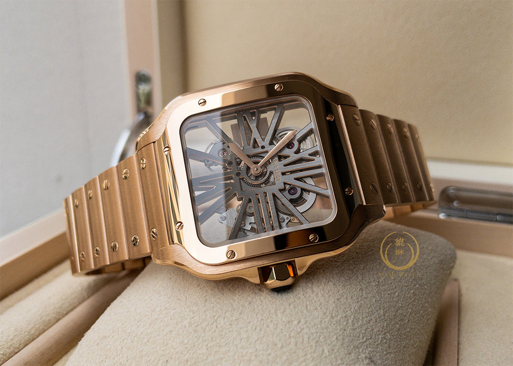 “New” Cartier Santos Skeleton Rose Gold