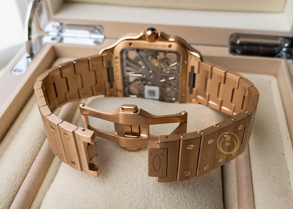 “New” Cartier Santos Skeleton Rose Gold
