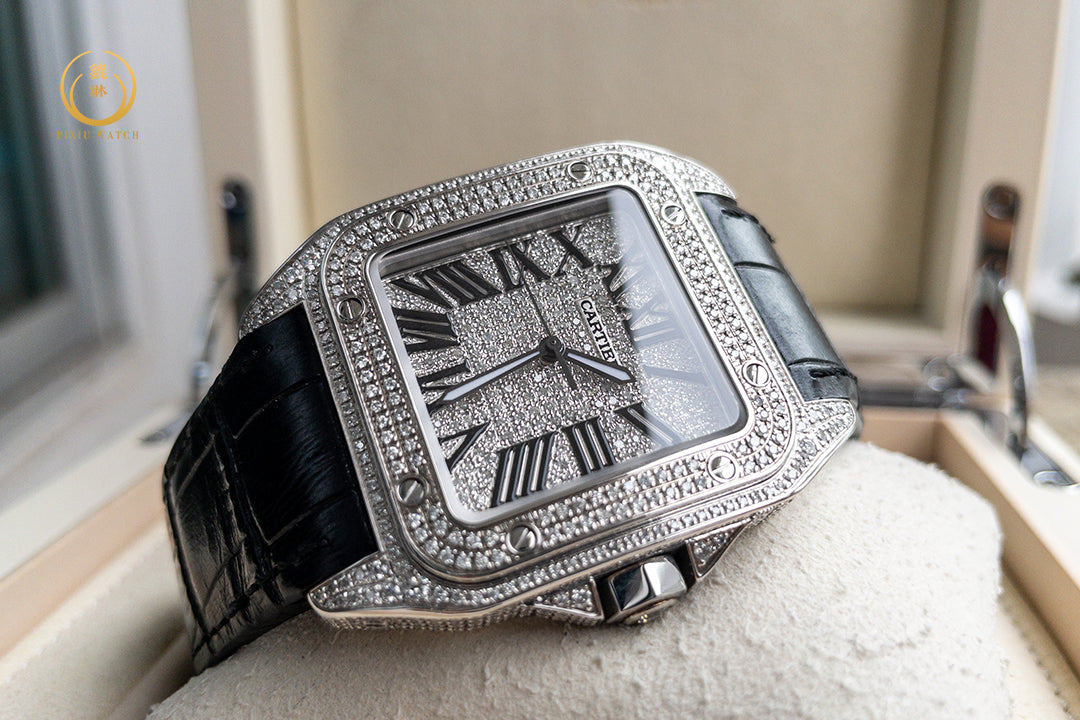 Cartier Santos 100 Full Diamond Size XL
