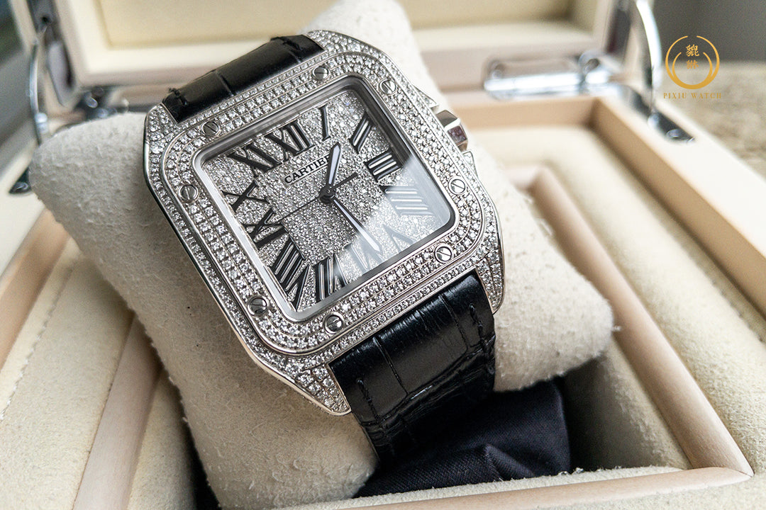 Cartier Santos 100 Full Diamond Size XL