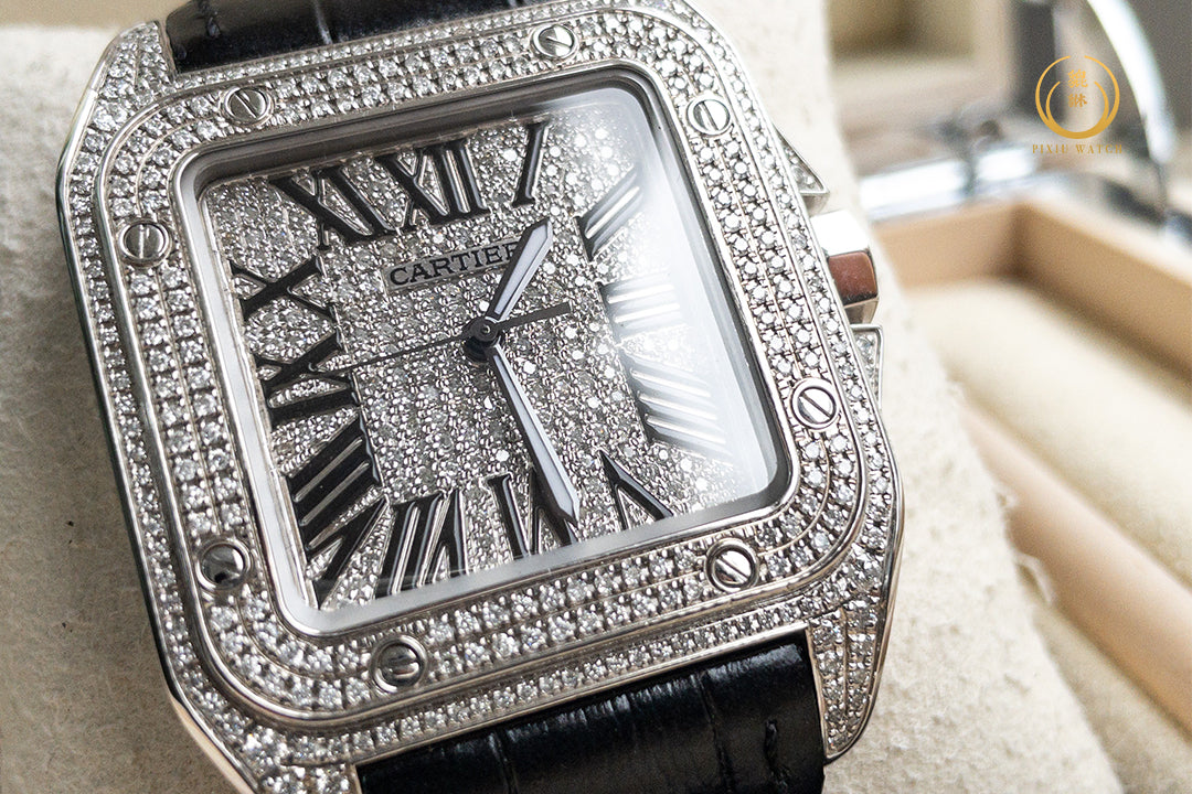 Cartier Santos 100 Full Diamond Size XL