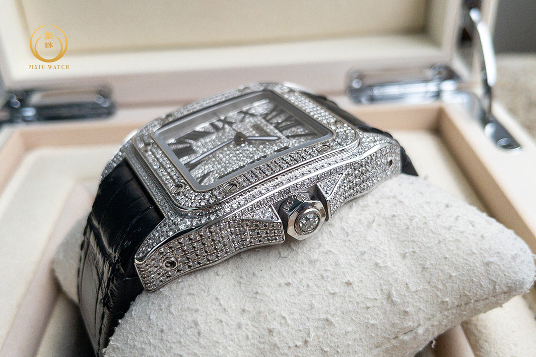 Cartier Santos 100 Full Diamond Size XL