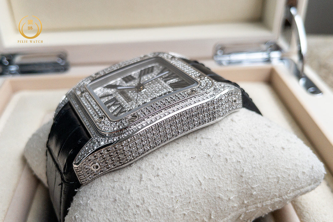 Cartier Santos 100 Full Diamond Size XL