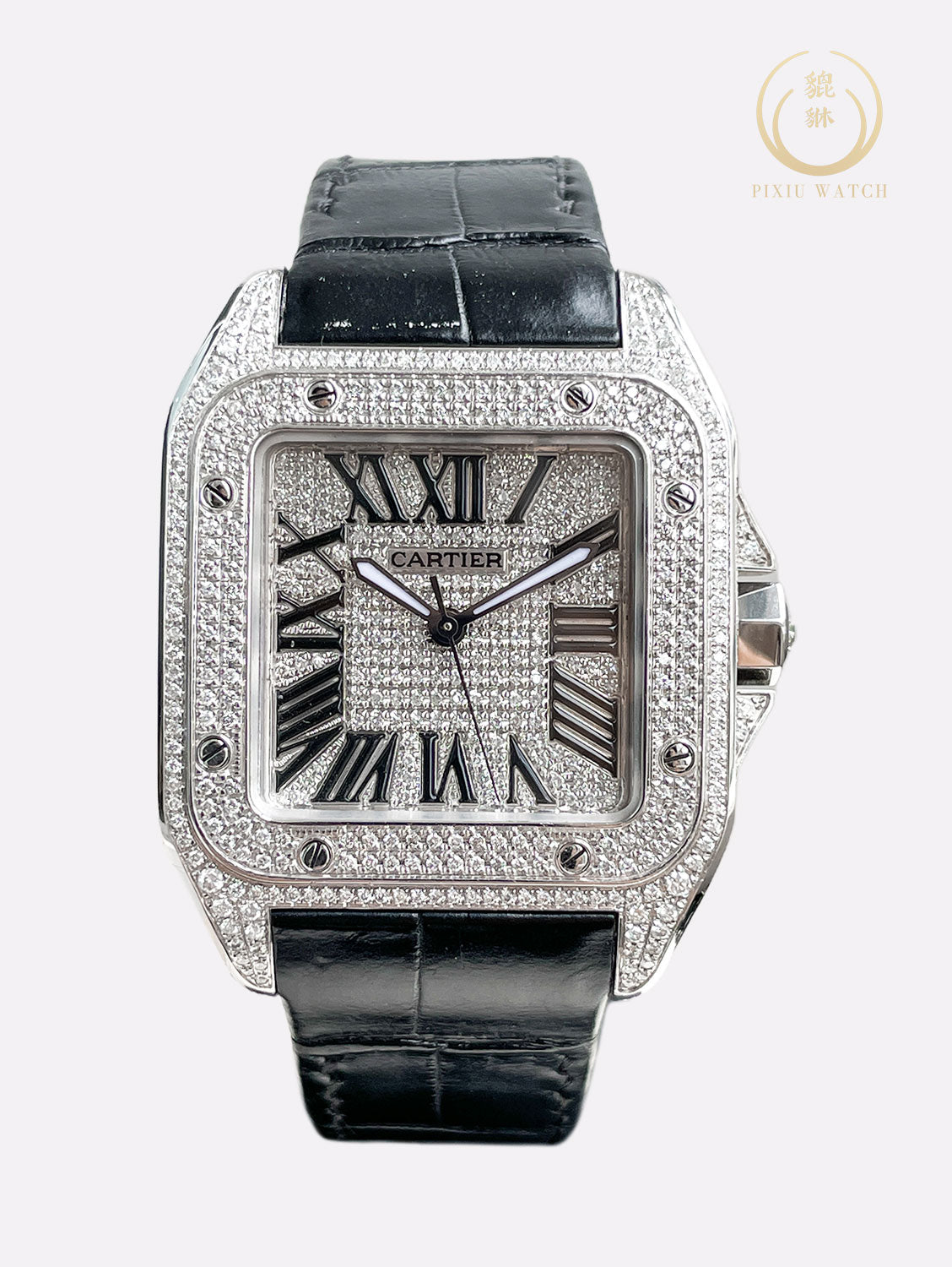 Cartier Santos 100 Full Diamond Size XL