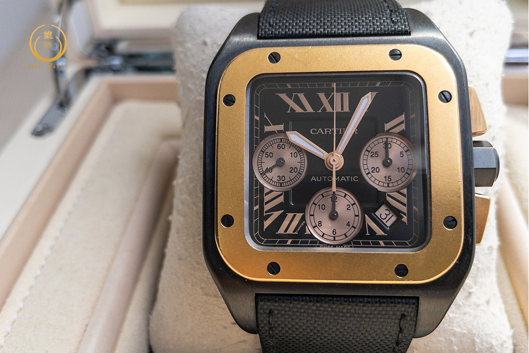Cartier Santos 100 XL 3104 Chronograph Titanium/Rose Gold