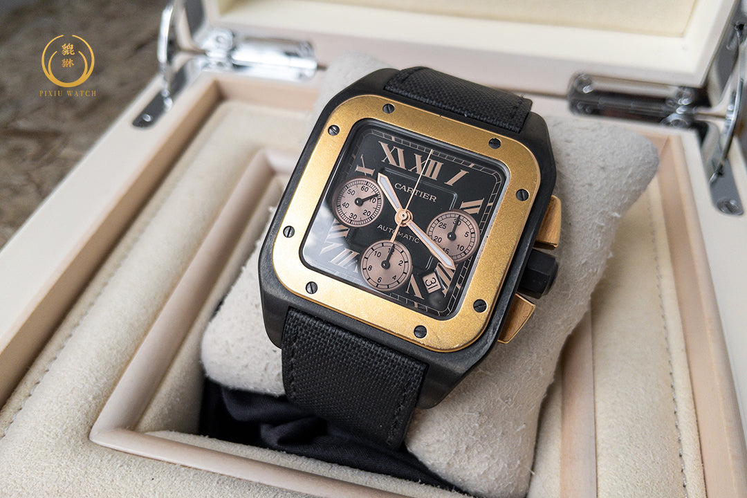 Cartier Santos 100 XL 3104 Chronograph Titanium/Rose Gold