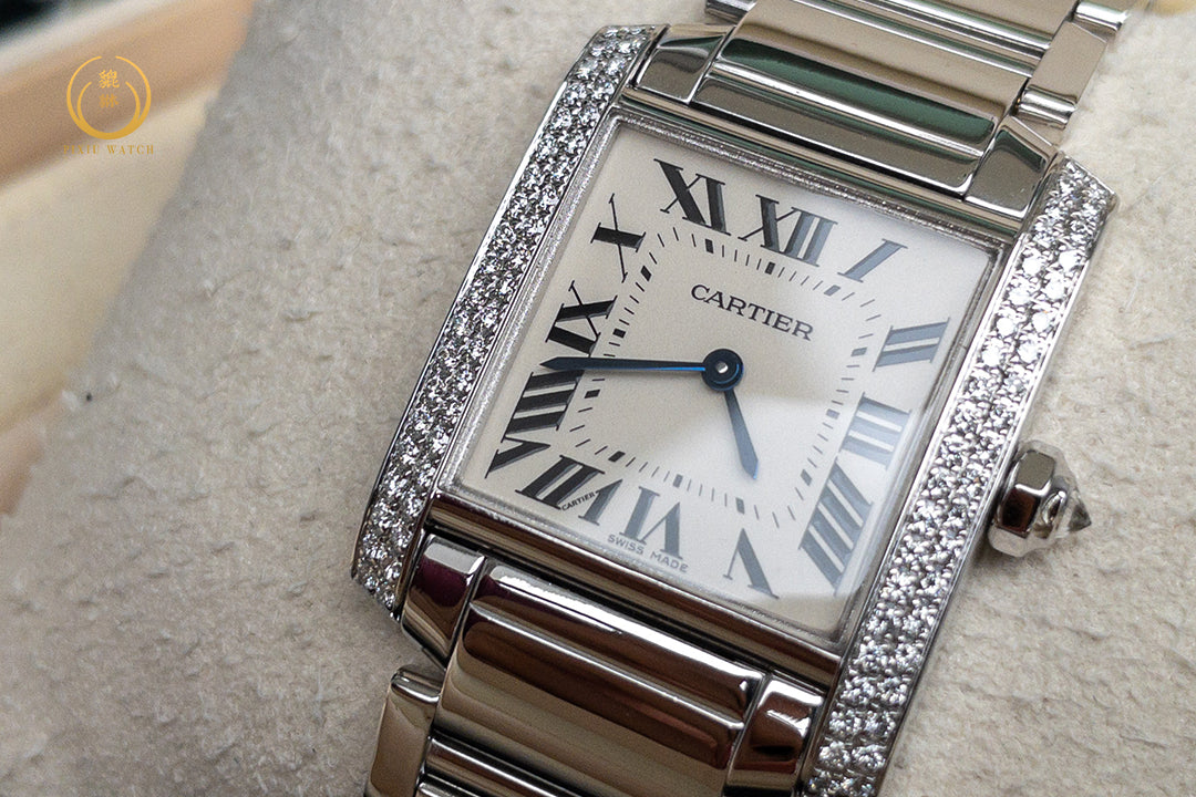 Cartier Tank Francaise 18K White Gold Diamonds Quartz