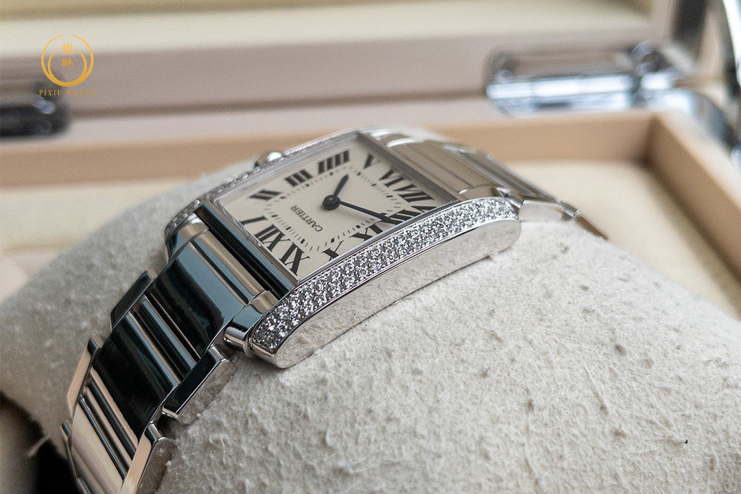 Cartier Tank Francaise 18K White Gold Diamonds Quartz