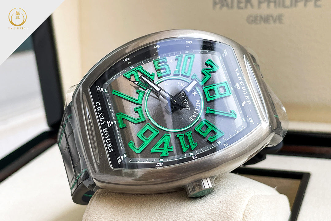 “Brand New” Franck Muller Vanguard Green Crazy Hour Titanium