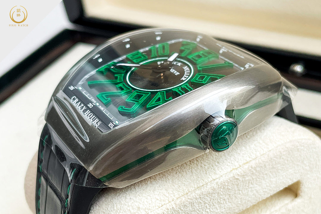 “Brand New” Franck Muller Vanguard Green Crazy Hour Titanium