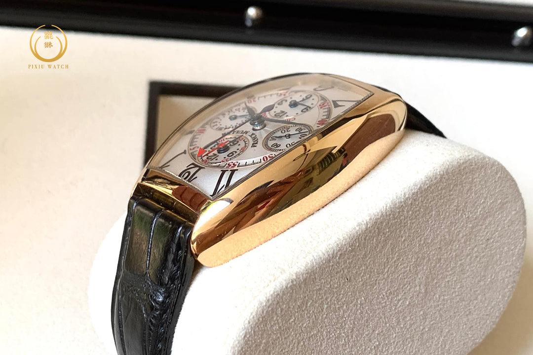 Franck Muller ChronoBanker 7850 Triple Time 18K Yellow Gold