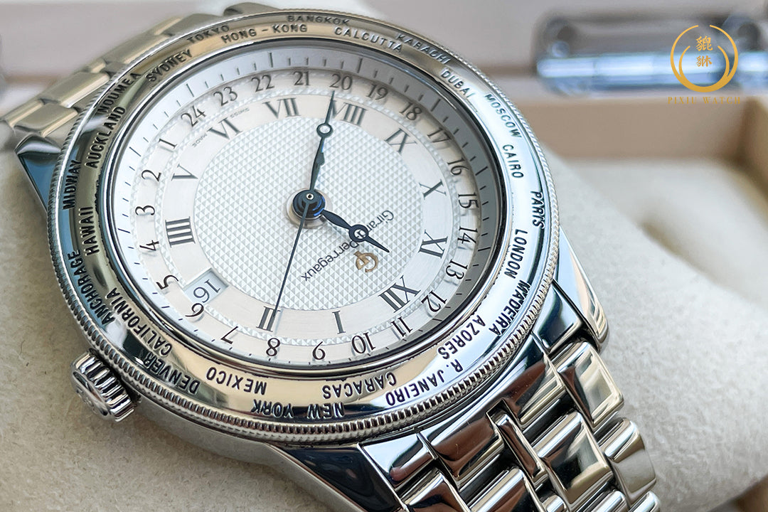 Girard-Perregaux GP 90 World Time Steel White Gold Bezel
