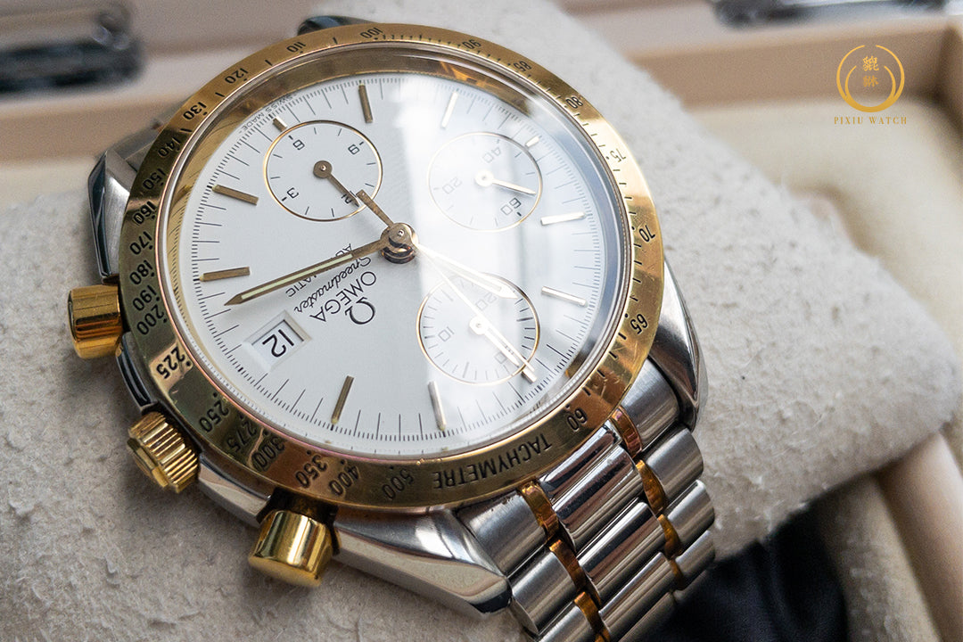 Omega Speedmaster Date Chronograph Steel Yellow Gold