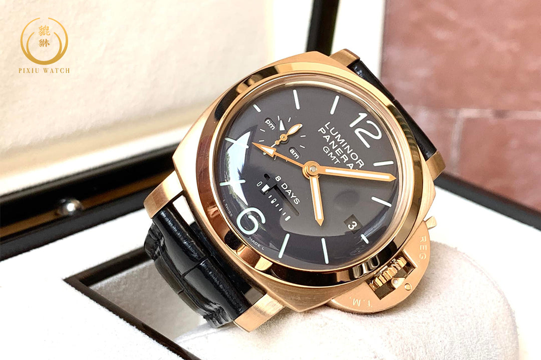 Panerai Luminor 1950 GMT 8 Days Oro Rosso Rose Gold Pam289