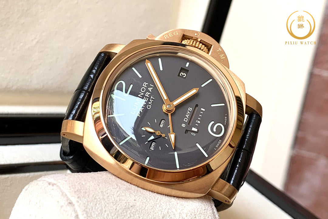 Panerai Luminor 1950 GMT 8 Days Oro Rosso Rose Gold Pam289