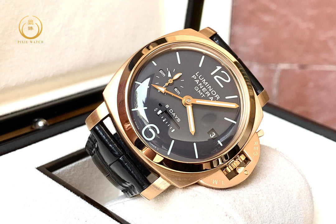 Panerai Luminor 1950 GMT 8 Days Oro Rosso Rose Gold Pam289